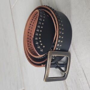 Guido Angeloni Italy Leather Metal Studs Belt